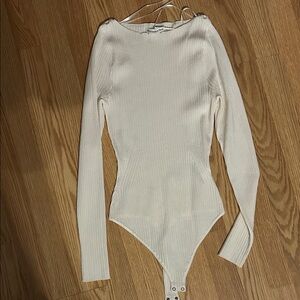 Abercrombie Modal Cream Ribbed Bodysuit